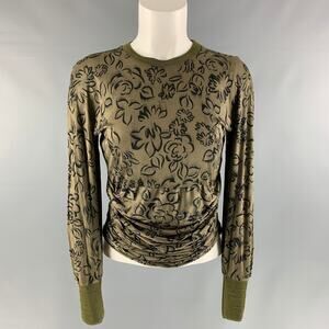 GIANNI VERSACE Size S Green and Black Viscose &  Silk Abstract Pullover